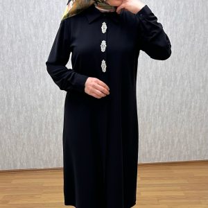 Taş Detaylı Siyah Tunik