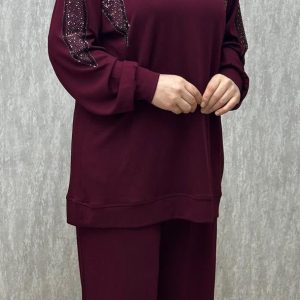 Oysho Omuz Taş Detaylı Pantolonlu İkili Takım