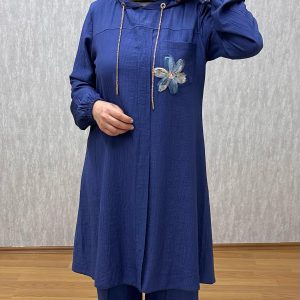 Kapişonlu mavi çilek takım