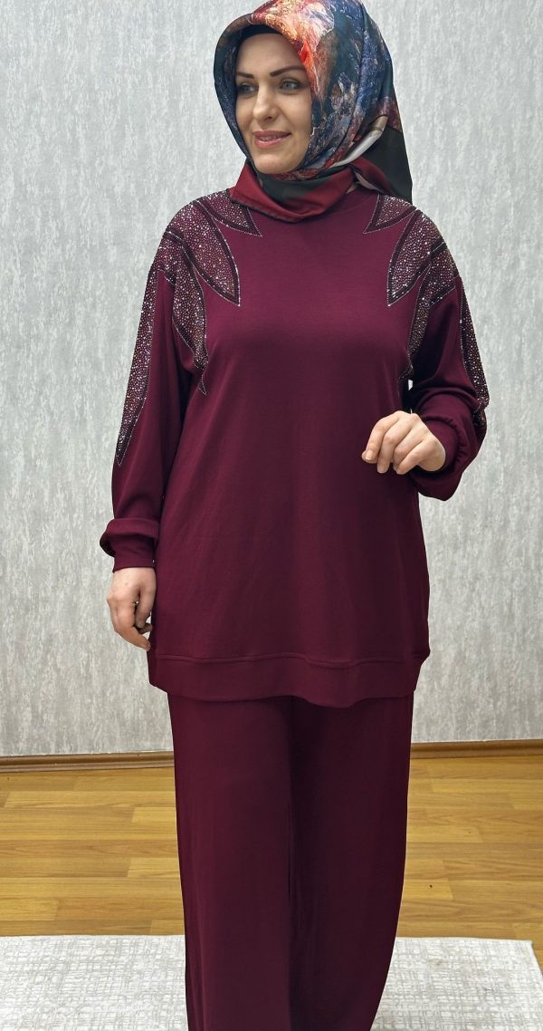 Oysho Omuz Taş Detaylı Pantolonlu İkili Takım - Görsel 4