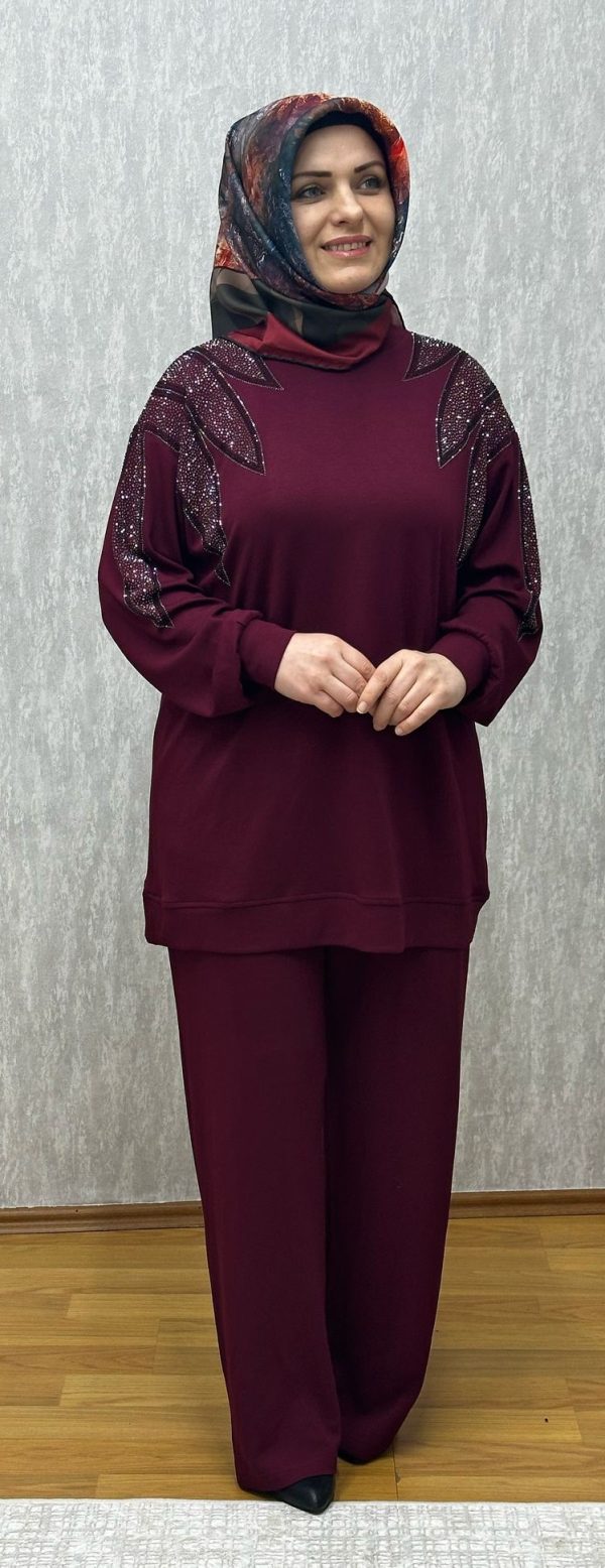 Oysho Omuz Taş Detaylı Pantolonlu İkili Takım - Görsel 5