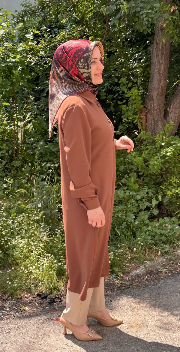 Düğme detaylı taba tunik - Görsel 4