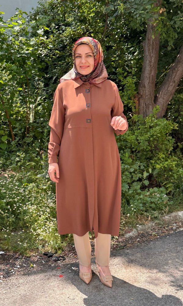 Düğme detaylı taba tunik - Görsel 2