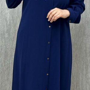 taş detaylı lacivert uzun tunik