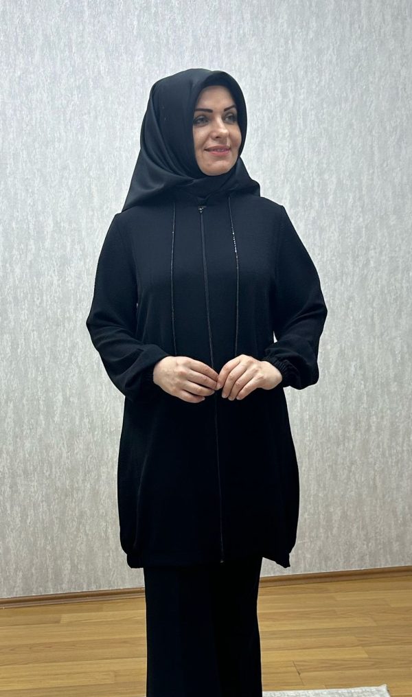 ekoseli siyah giyçık kap - Görsel 4