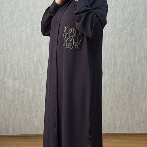 taşlı cep detaylı füme oysho tunik