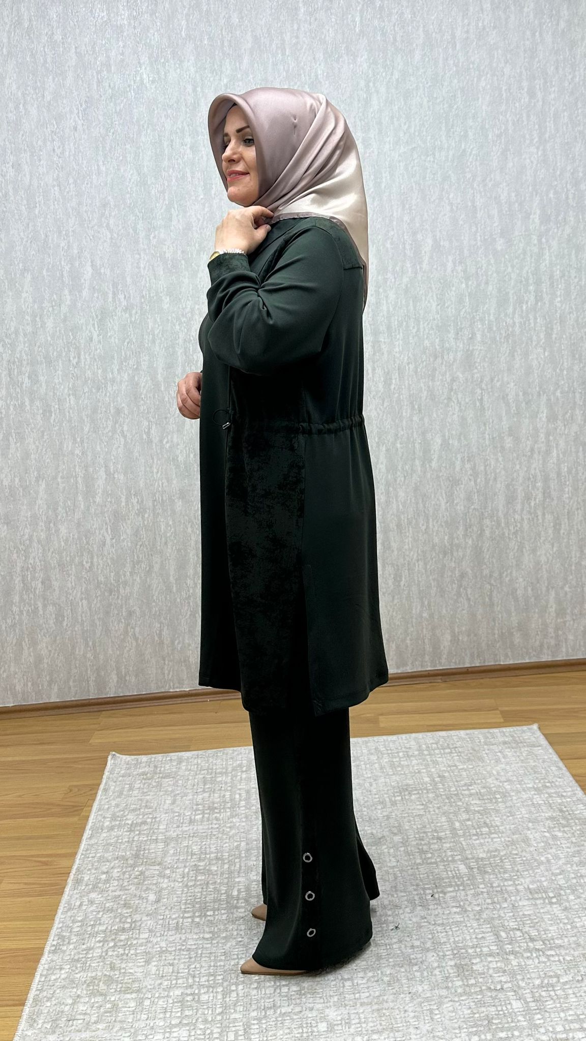 haki fermuarlı oysho takım - Görsel 2