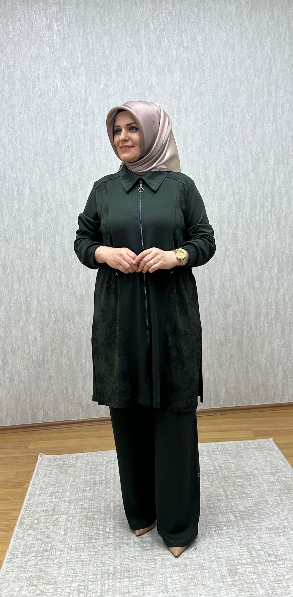 haki fermuarlı oysho takım