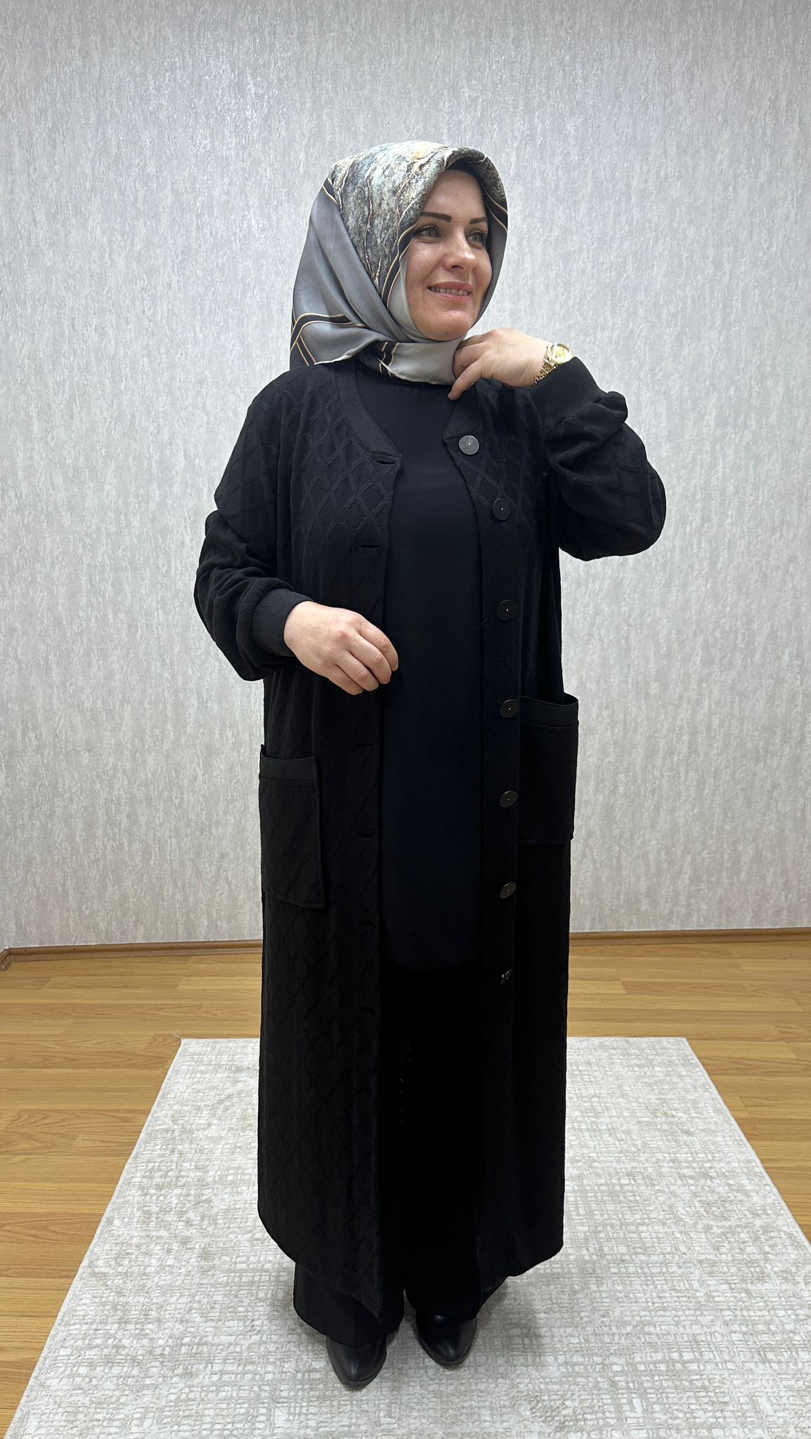 siyah merserize hırka