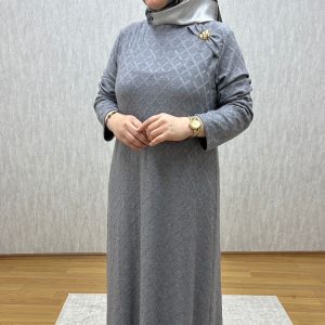 gri merserize elbise