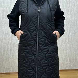 su yolu desenli siyah mont-kap