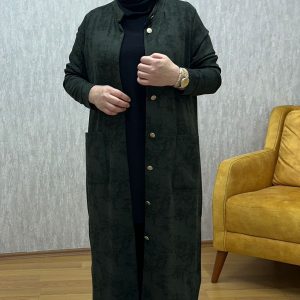 zincir detaylı haki kap