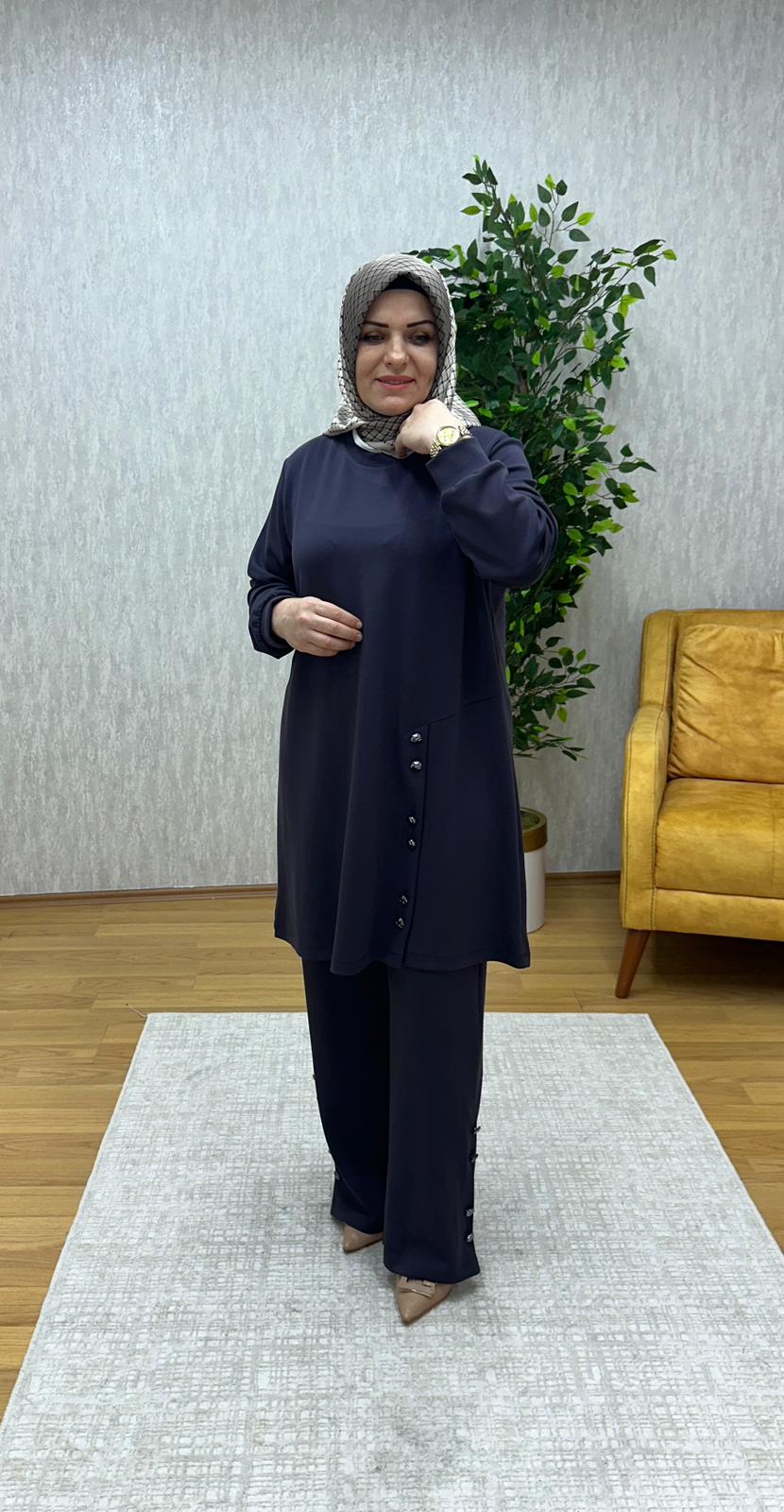 düğme detaylı füme oysho takım