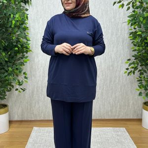 geniş ribanalı lacivert takım