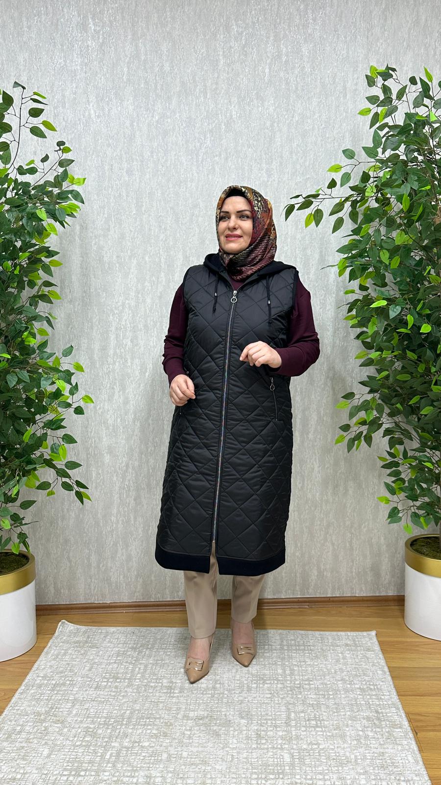 elyaflı kapitone yelek